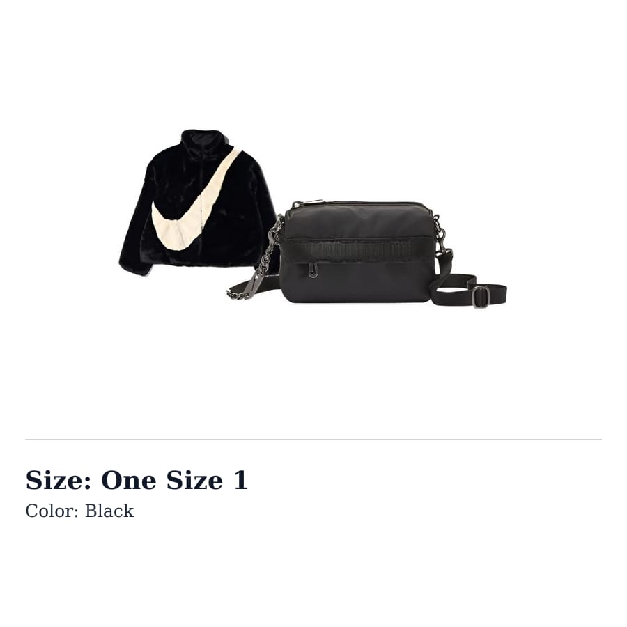 Nike Torba na ramię Sherpa, Torba crossbody, Zestaw toreb na ramię, Zestaw w pudełku prezentowym Regularny Unisex Czarny CU6559-010 CW9304-010