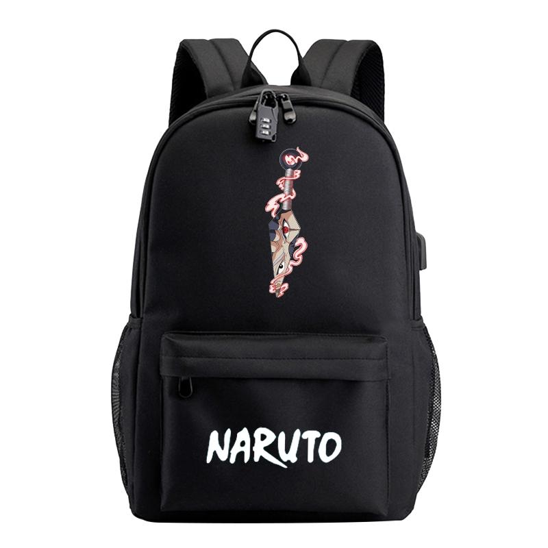 Anime Naruto Stöldskyddsryggsäck för tonårsflicka pojke tillbaka till skolanväska laptopväska bokväska män kvinnor fritidsreseväska
