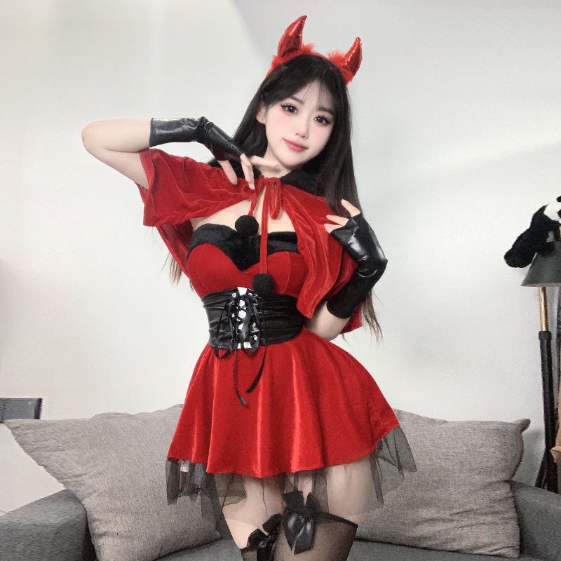Domi La Sexy Christmas Costume: Women's New Year Devil Anime Uniform