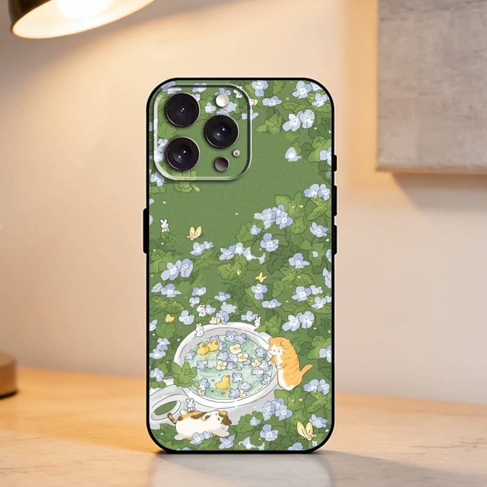 

C-Cute Animals and Nature Phone Case For iPhone 17,16,15,14,13,12,11 Plus,Pro Max,XS,Soft Silicone Black Cover iPhone12