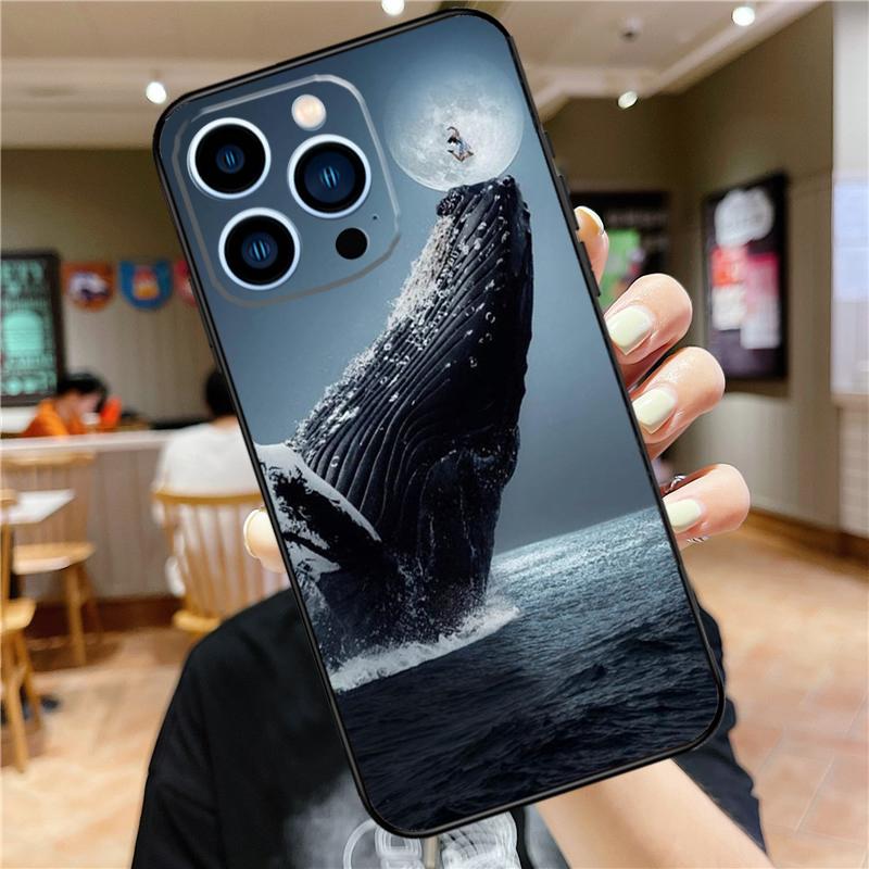Whale Fish Wave Sea Case For iPhone 17 16 15 13 12 11 14 Pro Max Mini Plus 16e 17 Air Bumper Cover Accessories