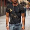 Camiseta de verano con estampado 3D para hombre, sencilla, con estampado de rayas a cuadros, fresca, transpirable, de manga corta, informal, moderna, de gran tamaño