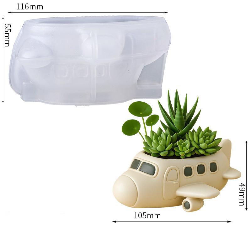 Airplane Silicone Mold Multi Functional Planter Craft Mold Resin Casting Mold Easy To Clean For Bedroom Ceramic Enthusiasts белый