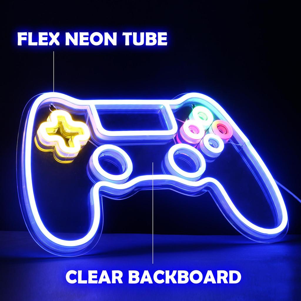 LED Neon Game Controller Light - Gaming Room DIY Decoration Sign