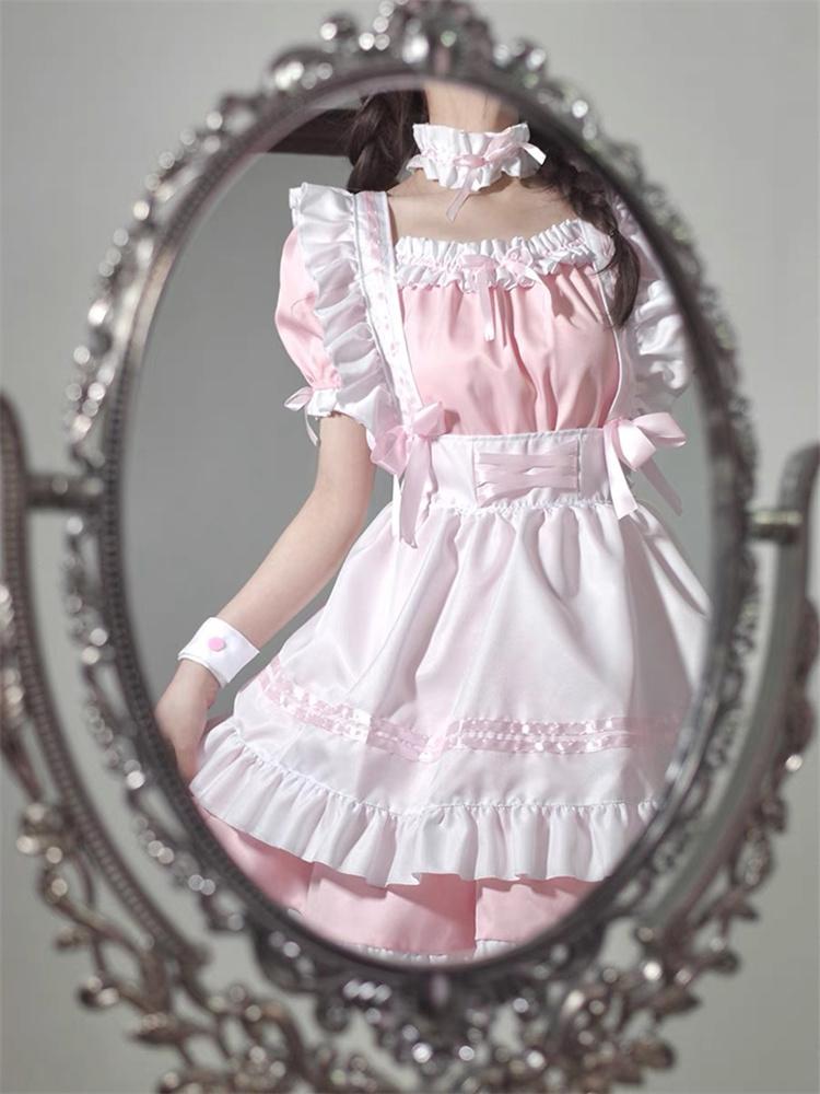 Femei ținută de menajeră Lolita Cosplay drăguț sexy erotic Kawaii Cafe costum negru alb bărbați uniforme șorț rochie drăguț bowknot costume