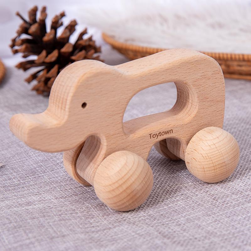 Newborn Baby Toys Hundred Days Wooden Gift Box For Children, Full Moon Baby Soothes Bear, Rattles, Grinds Teeth And Bites