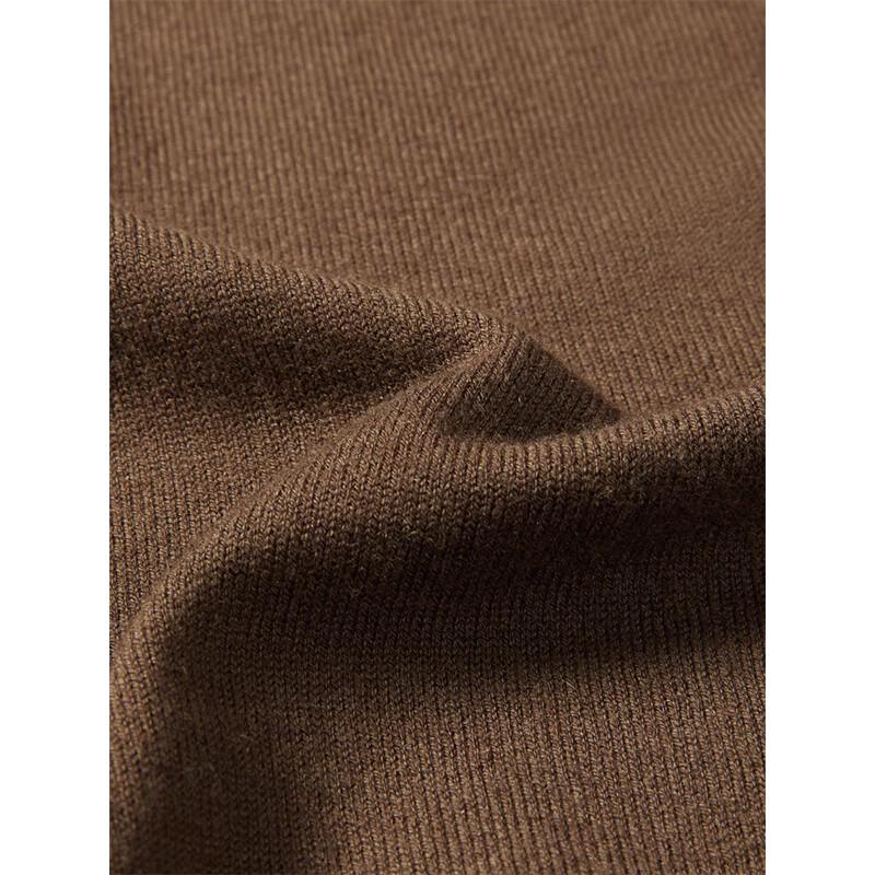 YOUNGOR Men's Wool Blend Seamless Knit Round Neck Sweater