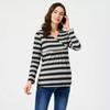 2022 New European and American Long-Sleeve Striped V-Neck Nursing Maternity Top