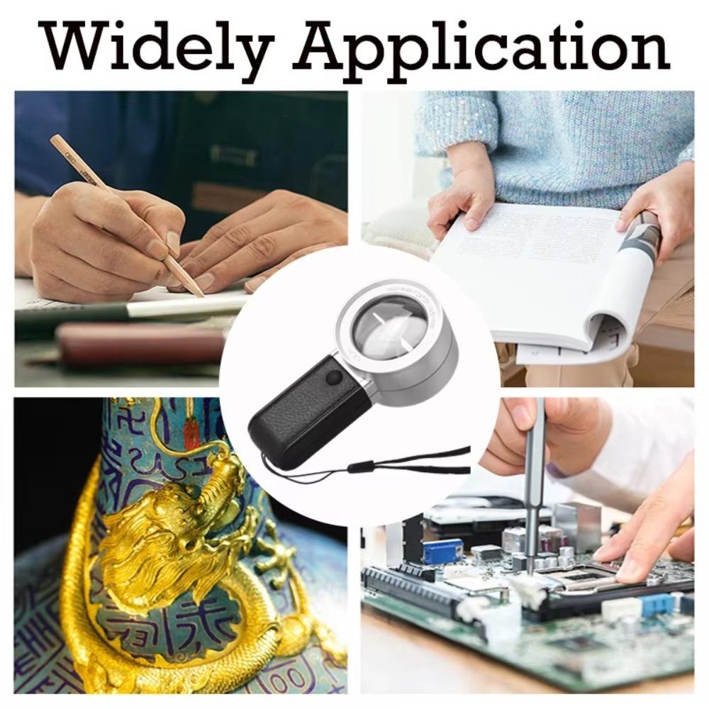 Handheld 30X Magnifying Glass with Professional LED Light Jewelry Appraisal Magnifying Glass