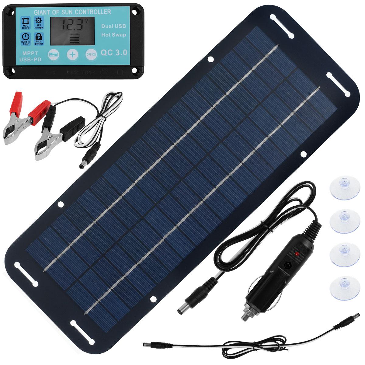 

30W 12V Solar Panel Kit Waterproof Outdoors Solar Powered Charger Portable Charger Kit with For Phone RV Car Caravan Home 12V&30W