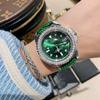 Women's New Green Leather Watch Strap Diamond Ladies Watch Trendy Small Green Watch Steel Strap