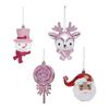 Cartoon 3D Christmas Ornaments Plastic Hanging Decor with Snowman Reindeer Lollipop Designs Festive Tree Decoration for Holiday Displays