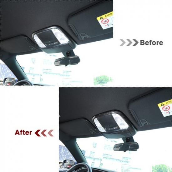 Carbon Fiber Front Reading Light Lamp Cover Trim for Dodge Charger/Durango