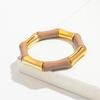 Retro Chunky Bamboo Curved Tube Acrylic Bracelets for Women New Trendy Resin Beaded Stretchy Stack Bangle Couple Jewelry Gifts