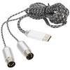 70.9in MIDI Cable To USB IN OUT Converter Cable with Indicator Light FTP Processing Chip Metal Shell
