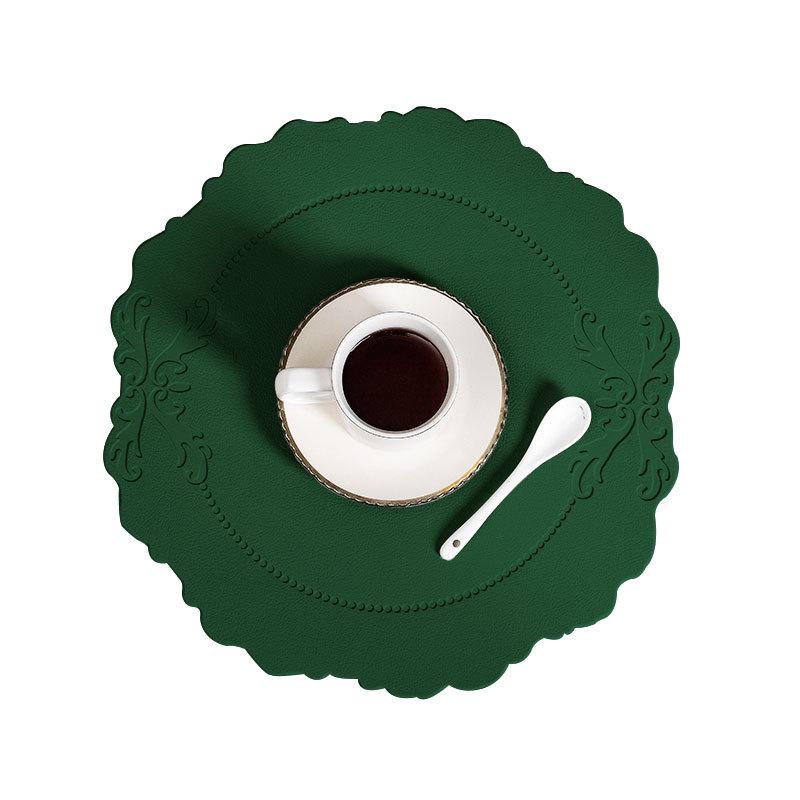 Retro European-Style Leather Placemat, Heat-Resistant, Waterproof & Oil-Proof Nordic Mat