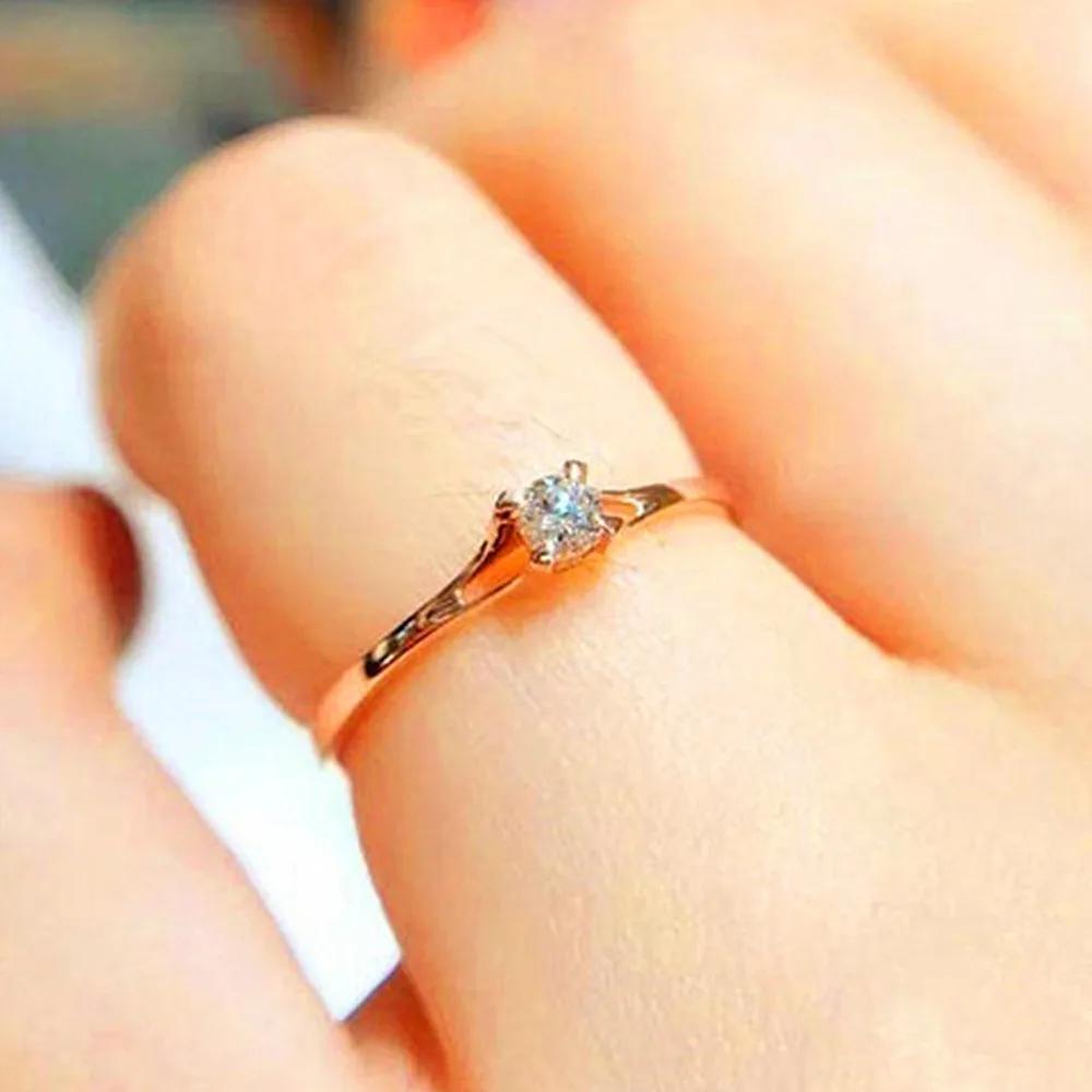 Classic Simple Silver Color Stainless Steel Four Claws Zircon Couple Rings for Women Men Luxury Wedding Anniversary Jewelry Gift