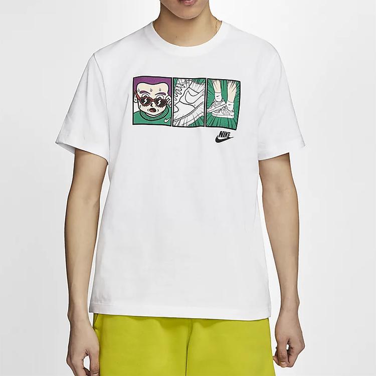 Nike Air Force 1 Print Rundhals Kurzarm T-Shirt Herren Tops Weiß CT6528-100