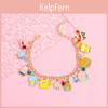 Spongebob Squarepants Cartoon Alloy Charm Bracelet For Gift And Daily Wear