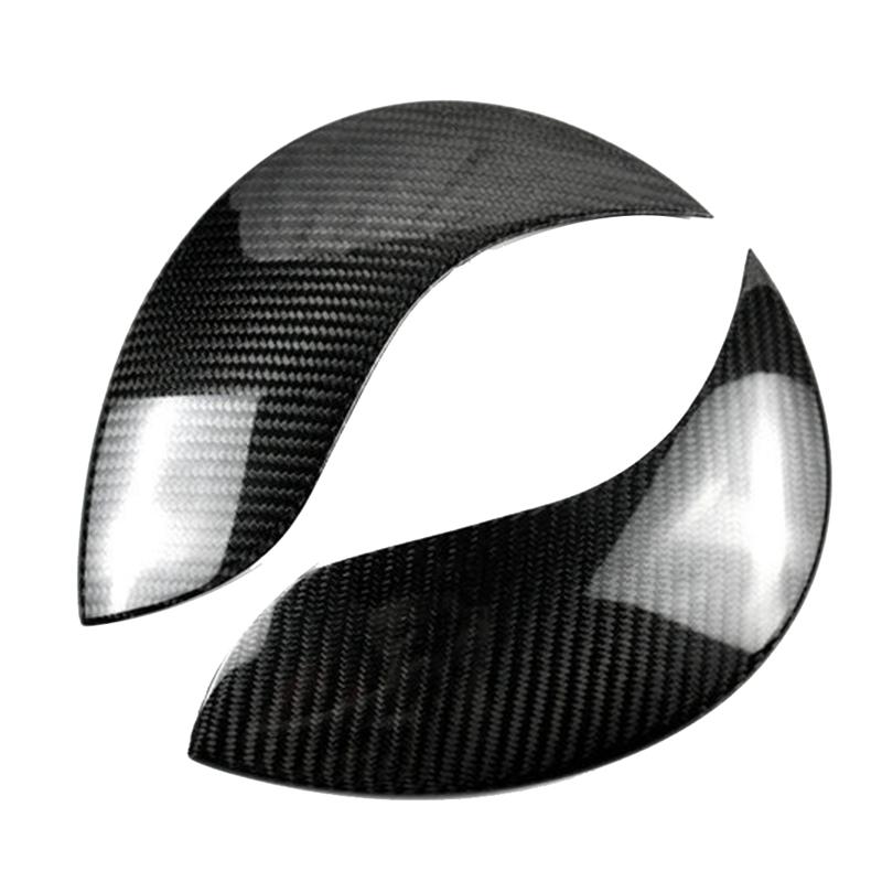 A16P-Car Front Headlight Eyebrow Head Light Eyelid Eyebrow Carbon Fiber Trim For Bmw Mini R55 R56 R57 R60 Carbon Fiber Pattern