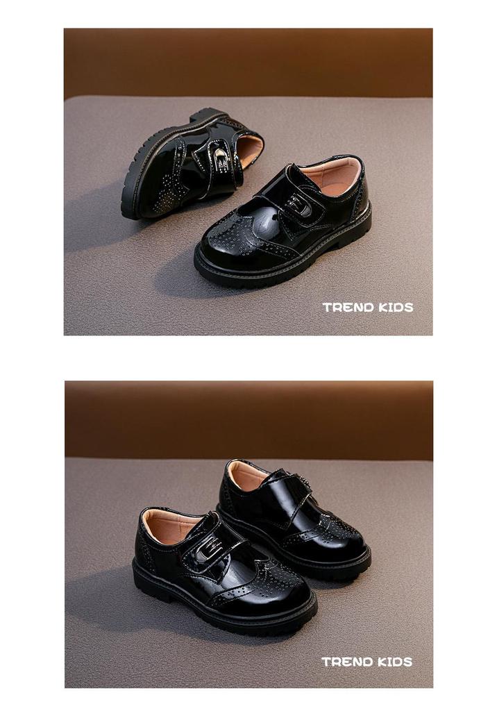 Boys' Black Leather Loafers - Soft Sole for Spring/Autumn, British Style, Perfect for Primary School Performances