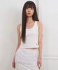 Limekeu U-Neck Cut-Line Sleeveless Top White