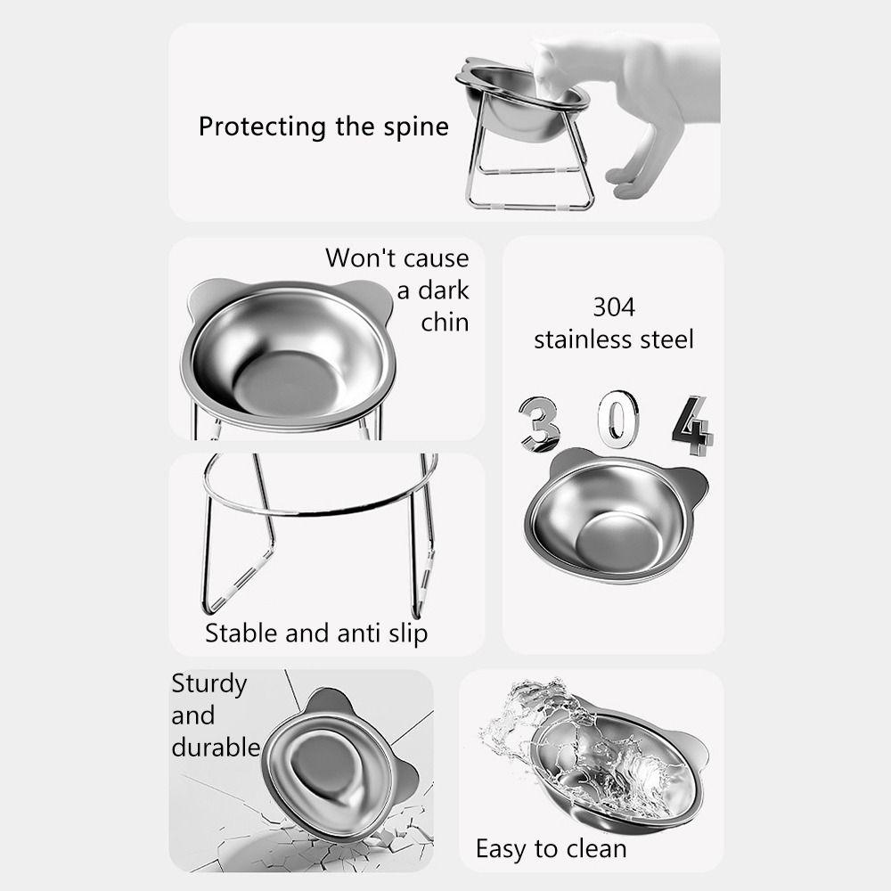 Raised Cat Bowls Elevated 15° Dog Bowls Stable Pet Supplies  for Puppy and Cat