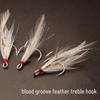 Enhanced Fishing Lure with 6x Reinforced Blood Groove, Feathered Treble Hook, and Barbed Three-Claw Design