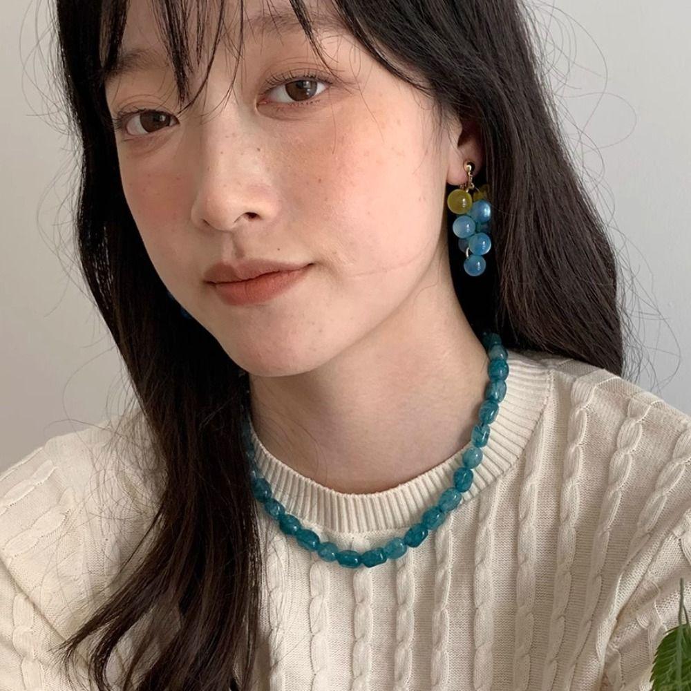 Korean Style Grape Earrings Bohemia Earrings Beads Earrings Sweet Fruit Dangle Earring  Summer