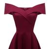 Vintage Off Shoulder Bardot Little Black Dress Women Sateen Skater Midi Prom Evening Party Cocktail Wedding Guest Classic Occasion Outfit