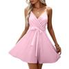 Women's Fashion Casual V-Neck Ruffle Casual Straps Sleeveless Dresses