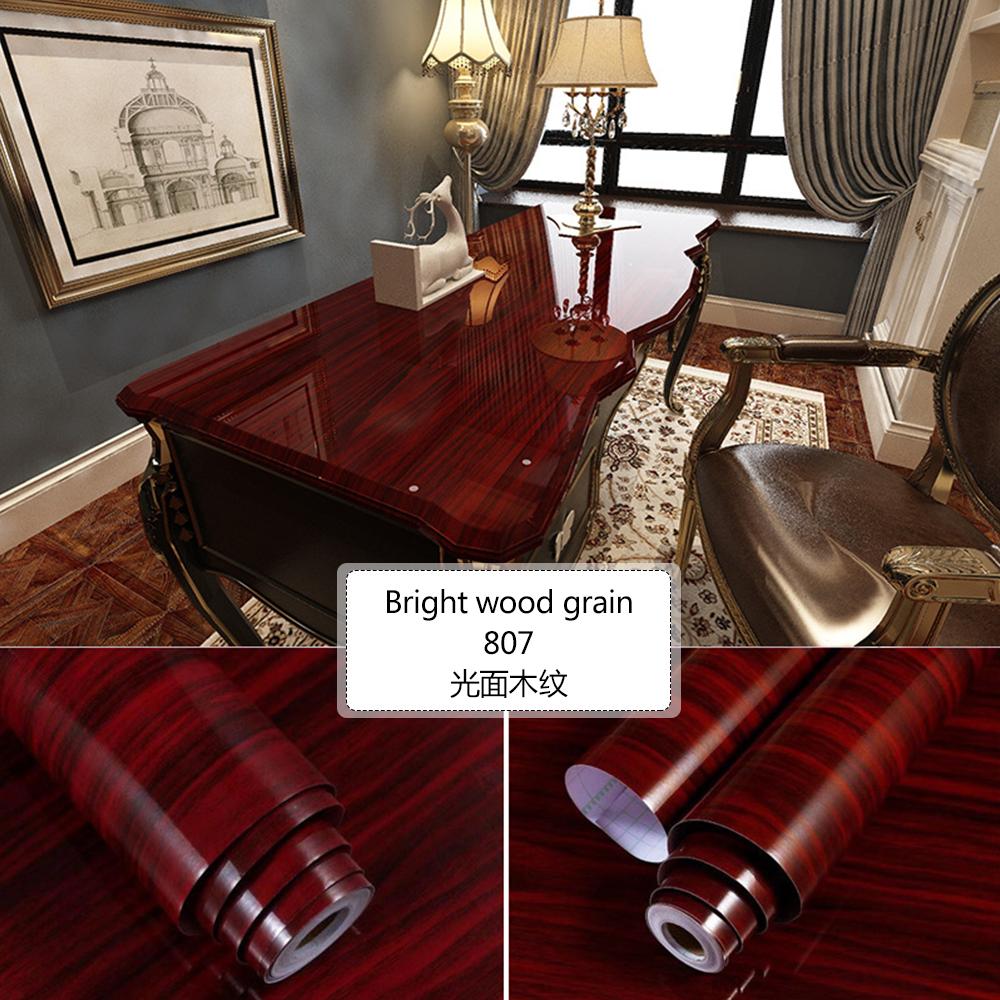 Thickened Wood Grain Self Adhesive Wallpaper Waterproof Wardrobe Tabletop Furniture Refurbished Adhesive Wallpapers 3D
