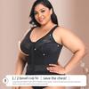 Lace Front Closure Full Cup Bra, Wirefree Thin Longline Shaping Bralette