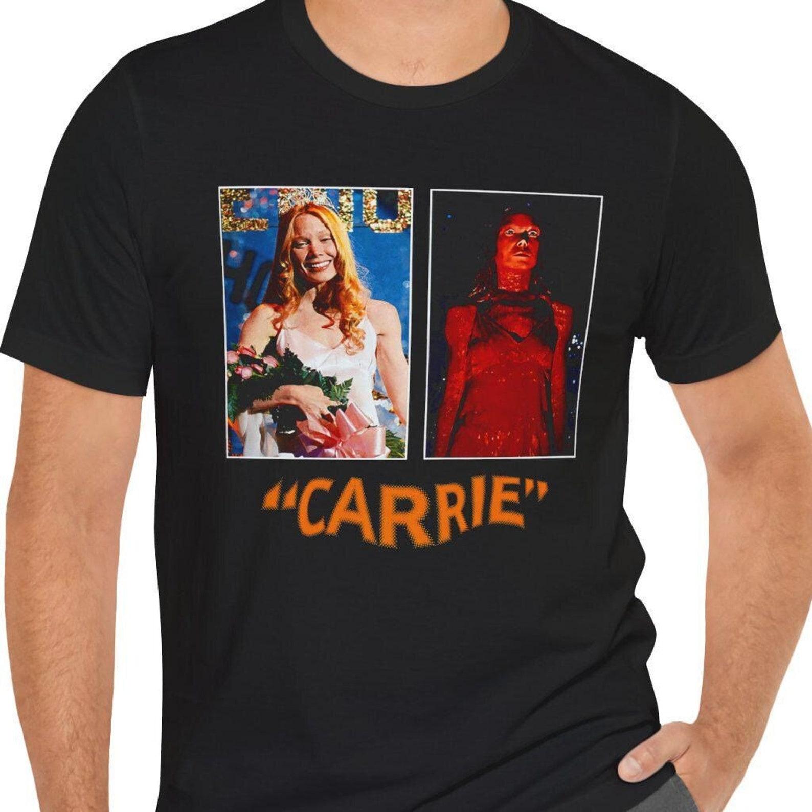 Carrie T-Shirt Black Short Sleeve Horror Movie Tee L
