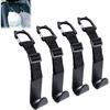 Amooca Car Headrest Hooks 4 Pack Adjustable Universal Fit Auto Seat Back Organizer Storage Hanger Purse Bags Holder With Clip Black