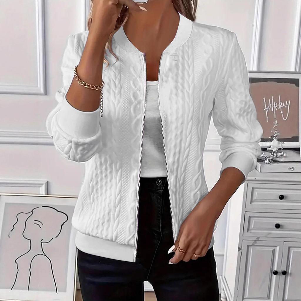 2025 Bestseller Damska Jesienno-Zimowa Jednokolorowa Dzianinowa Kurtka Rozpinana Płaszcz