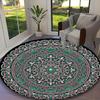 1pc Round Rug Appropriate for Office, Elegant Lip Print Mandala Carpet, Versatile Printed Chair Rug, Durable Home Sofa Carpet