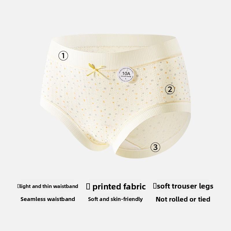 Ladies Spring and Summer Soft Bear Pure Cotton 10A Antibacterial Extension Crotch No Trace Breathable Briefs