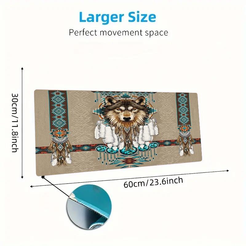 Indian Wolf Color Mouse Pad Large Gaming Table Cushion Non-slip Laptop Tablet Big Mousepad XXL Mat Mini PC Playmat With Lock Edge