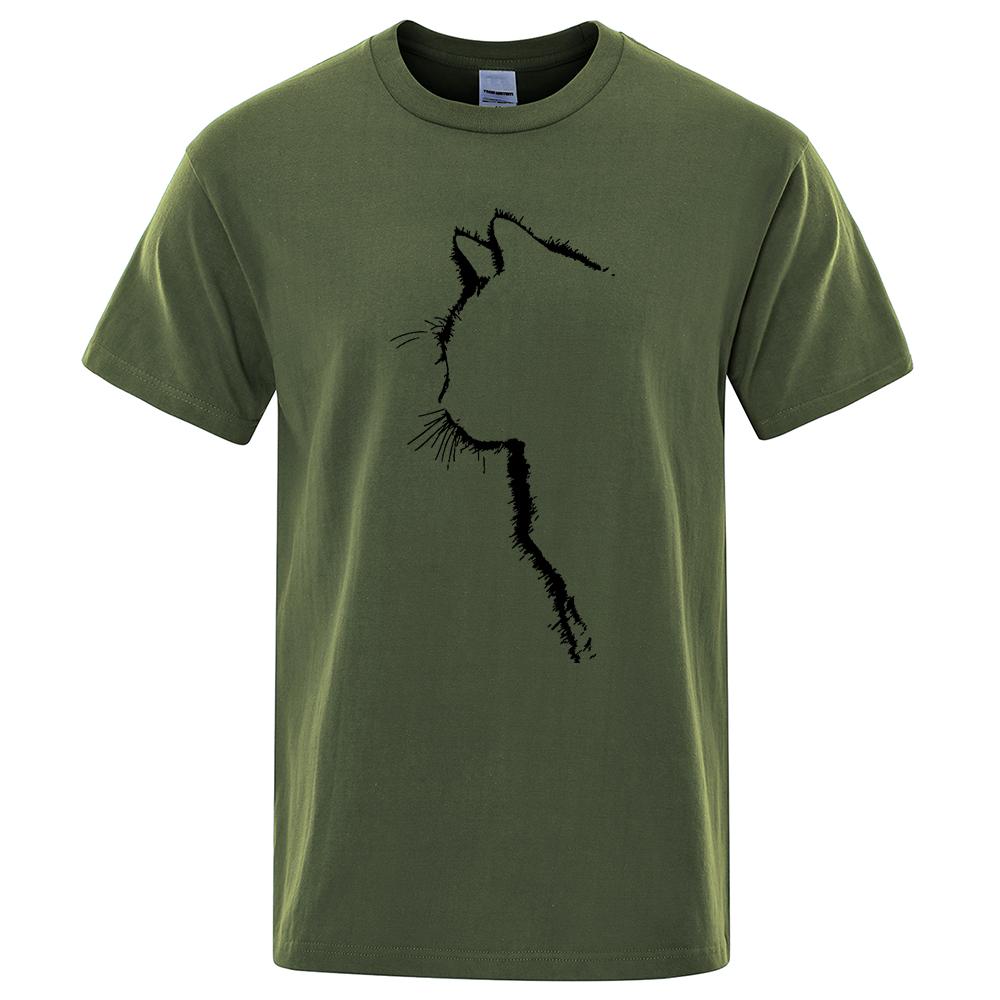 Bavlněná trička pro muže Potištěná Cool Cat Animal Trička Léto Tričko s krátkým rukávem Pánské Hip Hop Streetwear Top Trička Funny