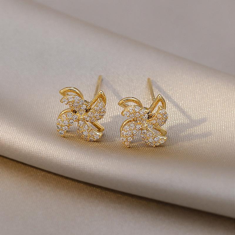925 Silver Korean Windmill Stud Earrings - Fairy-Inspired Design