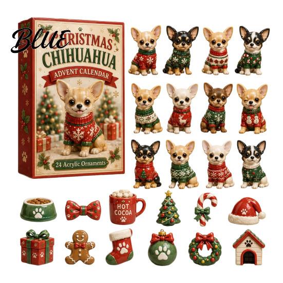 Interactive Holiday Game Animal Advent Calendar 2026 2D Christmas Countdown Box with Toy Acrylic Dog Pendants Festive Tree Hanging Decor Gift