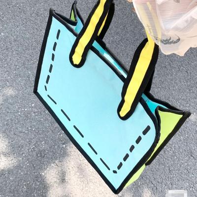 Velkokapacitní plátěná taška Anime školní taška Kreslená 3D taška Dámská nová taška na jedno rameno Nákupní taška na ochranu životního prostředí
