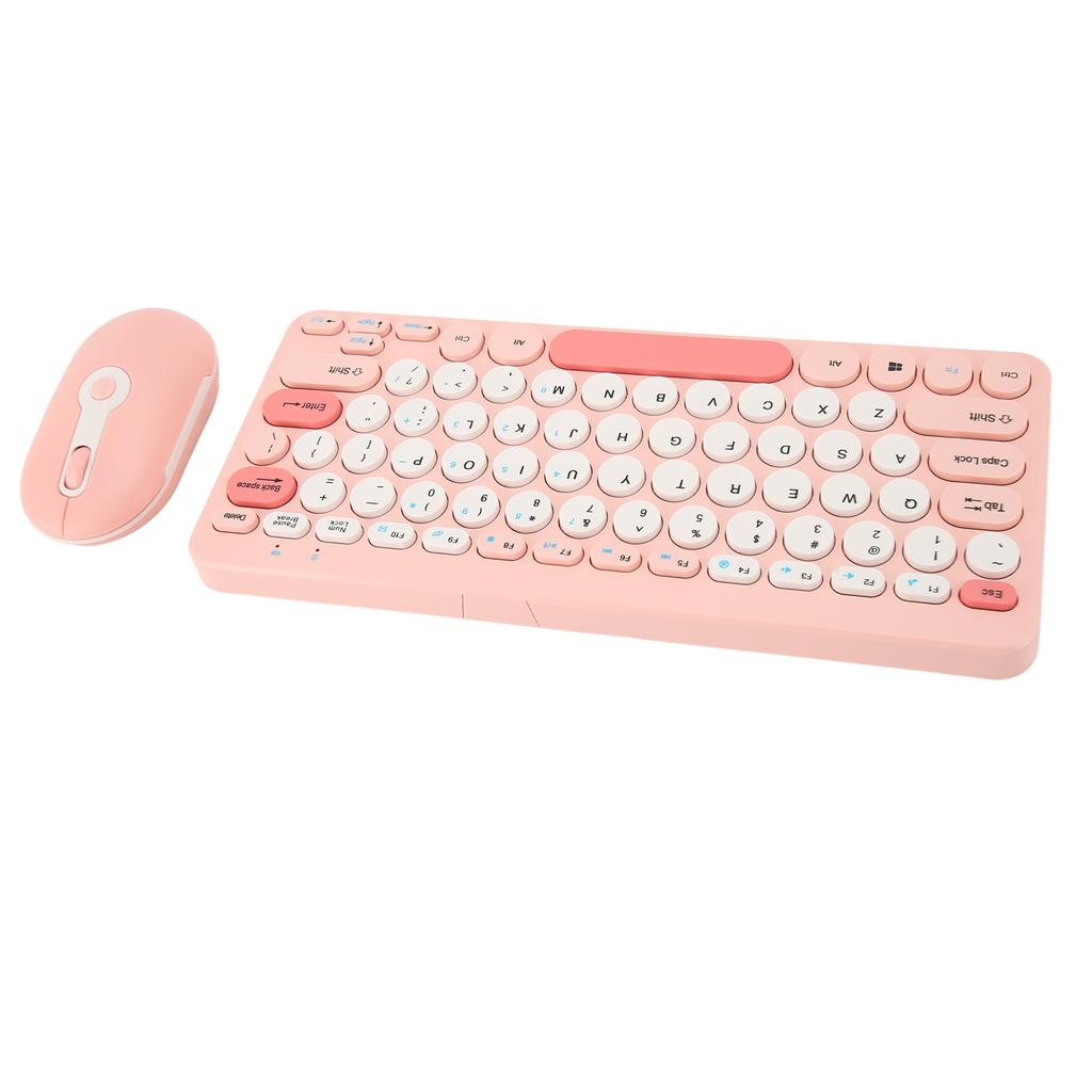 Wireless Keyboard Mouse Set Stylish Slim Round Keycaps Ergonomic 2.4G Keyboard Mouse Combo for Desktop PC Computer