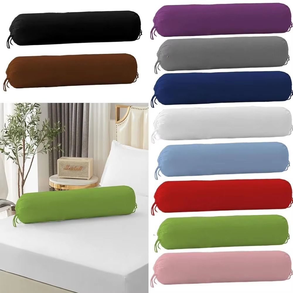 106x35cm Headrest Pillow Cover Washable Bolster Pillowslip Round Bed Roll Cushions Travel