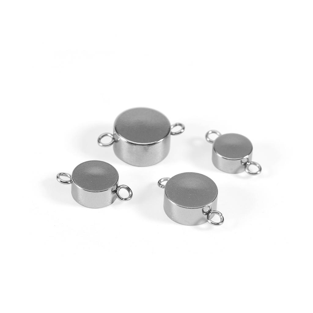 20pcs/lot 4/5/6/7/8/9/10mm Stainless Steel Stone support single / double pendant Beads For Diy Charm Pendant Jewelry Making