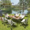 T5J Portable Folding Moon Chair Set with Table - Outdoor Lounger for Camping and Home Use