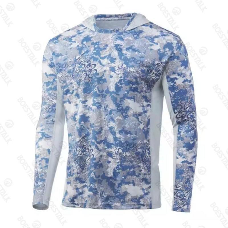 Long Sleeve Hooded Fishing Shirt UPF Quick Dry Breathable Outdoor Gear Men