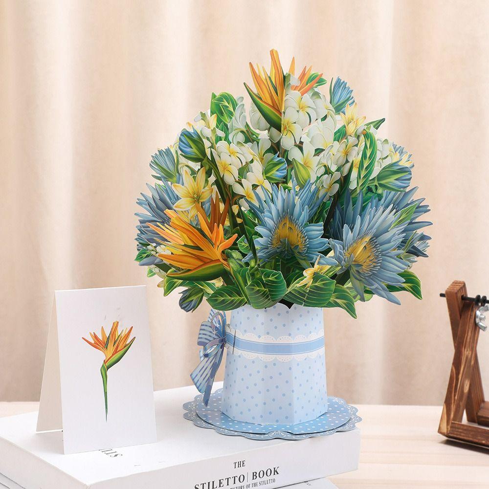 Paper 3D Pop Up Greeting Card Wishing Thank You Card Thanksgiving