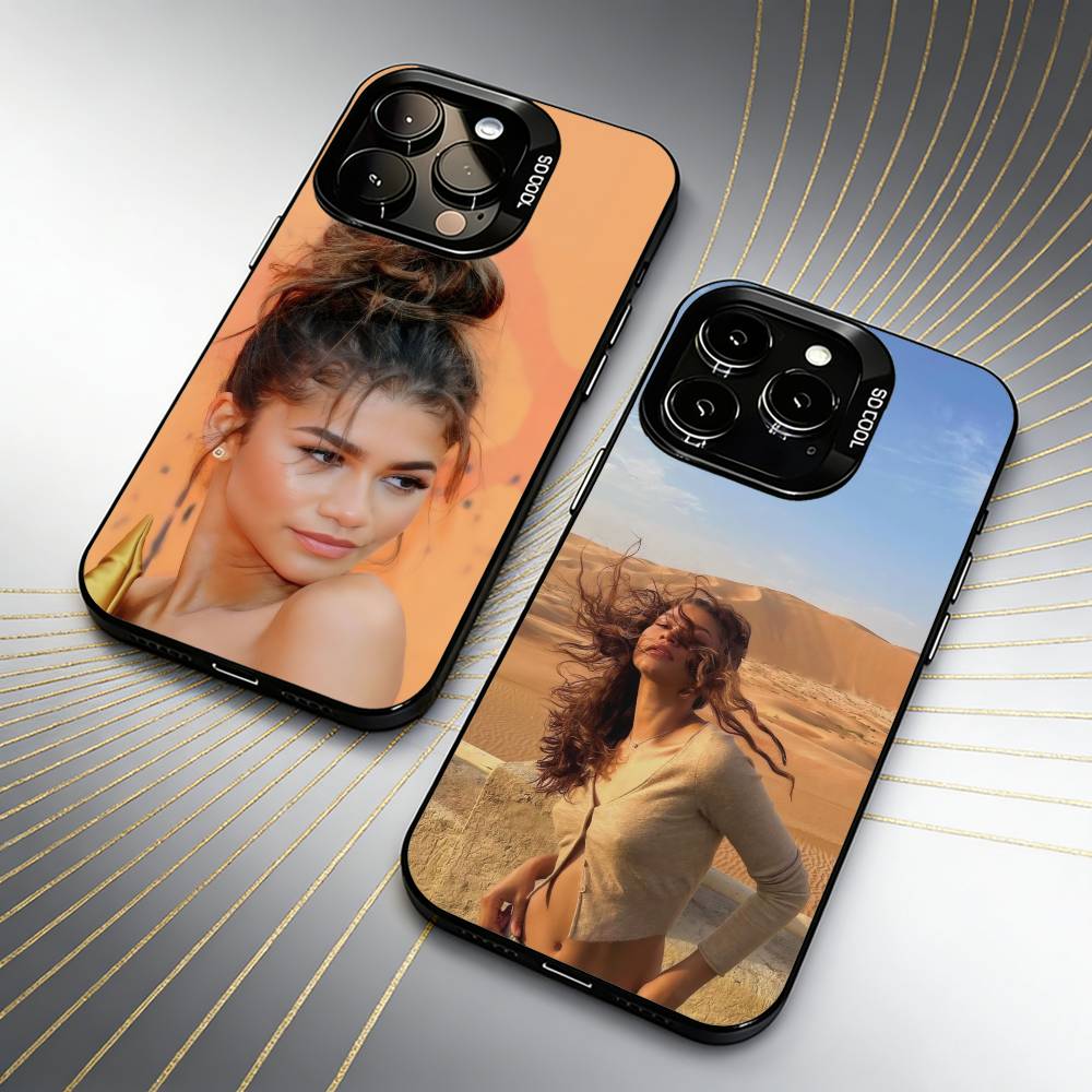 Z-Zendaya Euphoria Druck Handyhülle Für iPhone 16 17 15 14 12 13 Pro Max Schwarz Candy Matt Stoßfeste Hülle